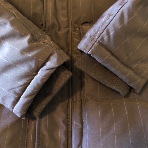 Levi’s Hooded Puffer Coat Navy Striped XL - Picture 7 of 7